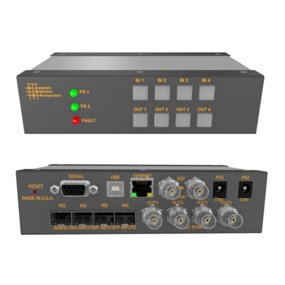 Matrix Switch Corporation MSC-FS44FBL Product Manual