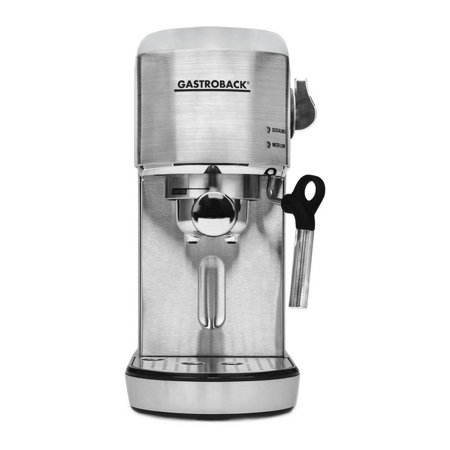 Gastroback Design Espresso Piccolo Operating Instructions Manual