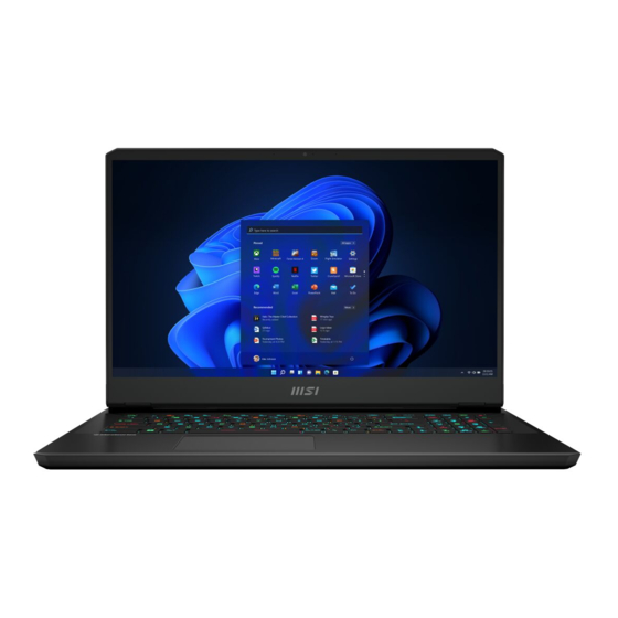 MSI Vector GP76 User Manual