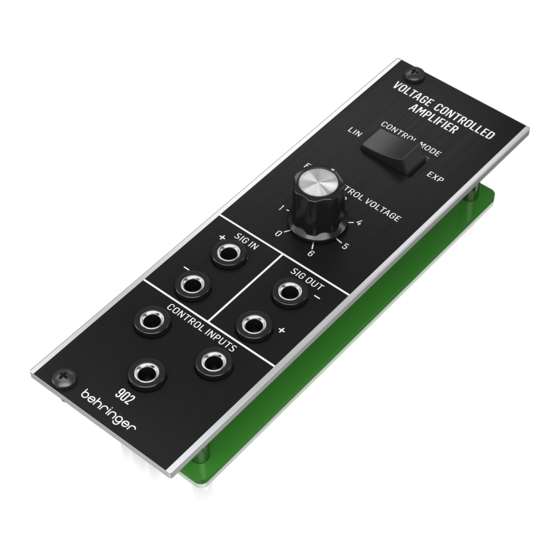 Behringer 902 Quick Start Manual
