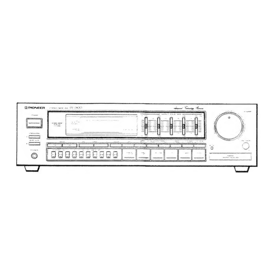 Pioneer SX-2800 Operating Instructions Manual