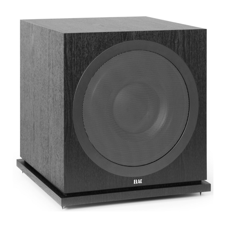 ELAC SUB3030 - Powered Subwoofer Manual