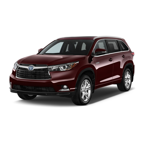 Toyota 2015 Highlander Quick Reference Manual