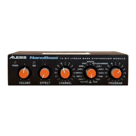 ALESIS NANOBASS REFERENCE MANUAL Pdf Download | ManualsLib