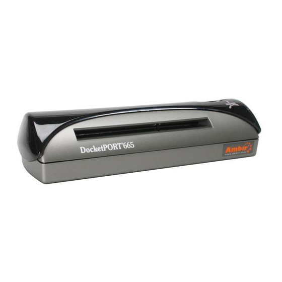 AMBIR PS665 SCANNER QUICK START MANUAL | ManualsLib