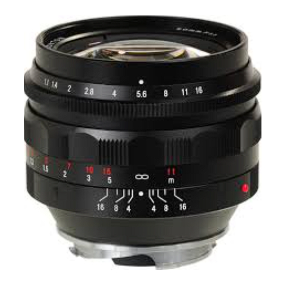 VOIGTLANDER Nokton 50mm F1.1 Instruction Manual