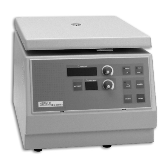 HERMLE Z 233 M2 INSTRUCTION MANUAL Pdf Download ManualsLib