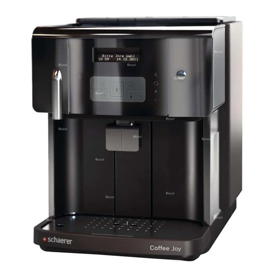 SCHAERER COFFEE JOY SHORT INSTRUCTIONS Pdf Download ManualsLib
