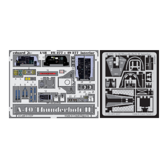Eduard A-10 Thunderbolt II interior Quick Start Manual