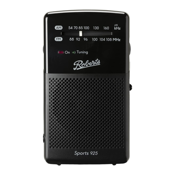 Roberts Sports 925 Quick Start Manual