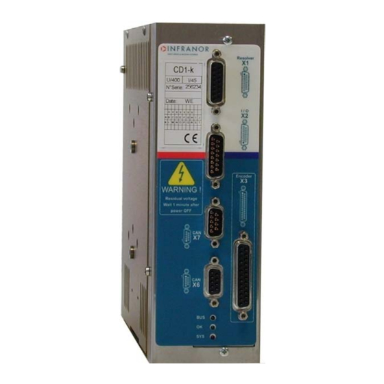 Infranor CD1-k Installation Manual
