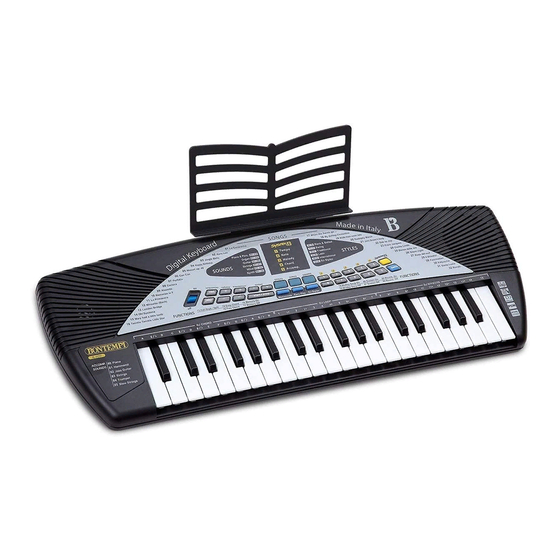 BONTEMPI voti Libretto Music method Metode per le tastiere elettroniche 