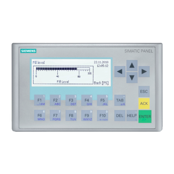 Siemens SIMATIC HMI KP300 Basic mono PN Operating Instructions Manual