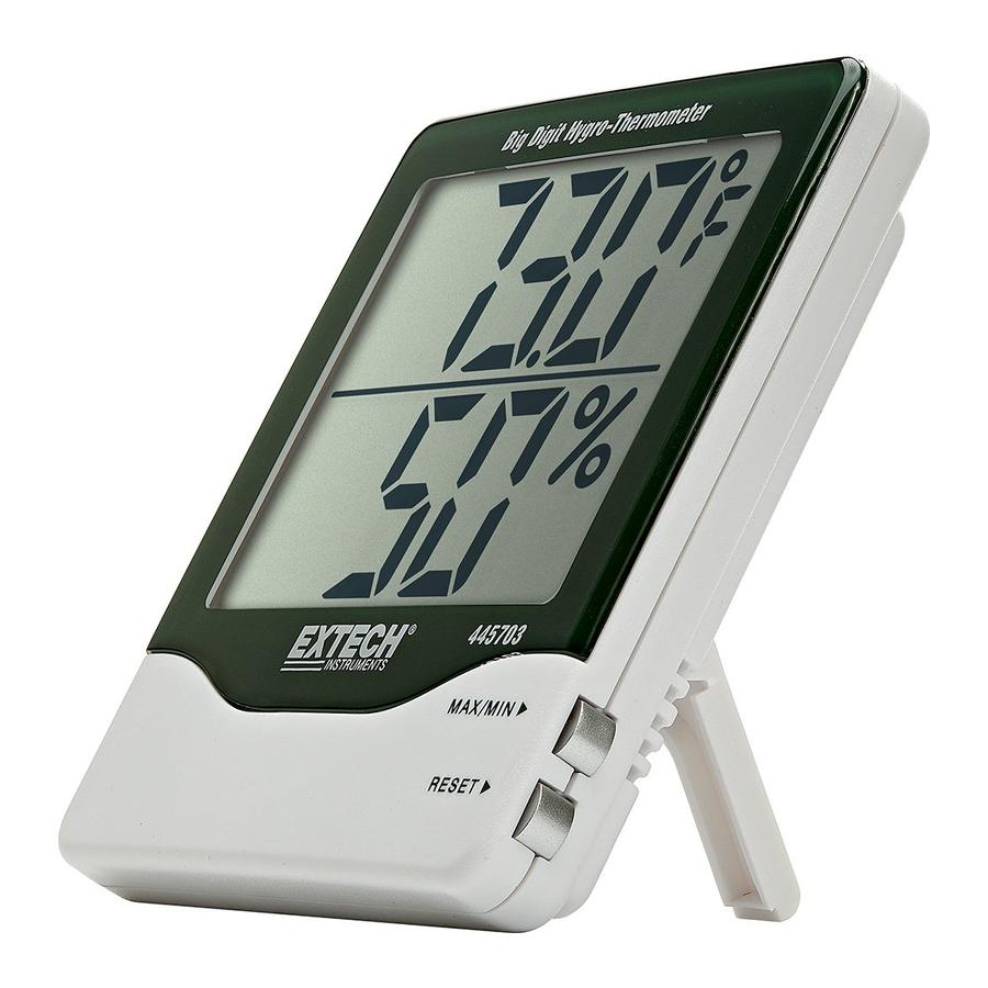 Extech Instruments 445703 - Big Digit Hygro-Thermometer Manual