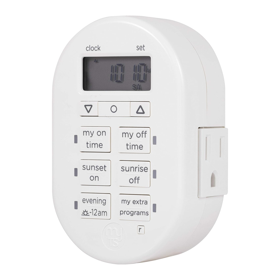 myTouchSmart SunSmart 35150-1 - Plug-In Digital Indoor 7-Day Timer Manual