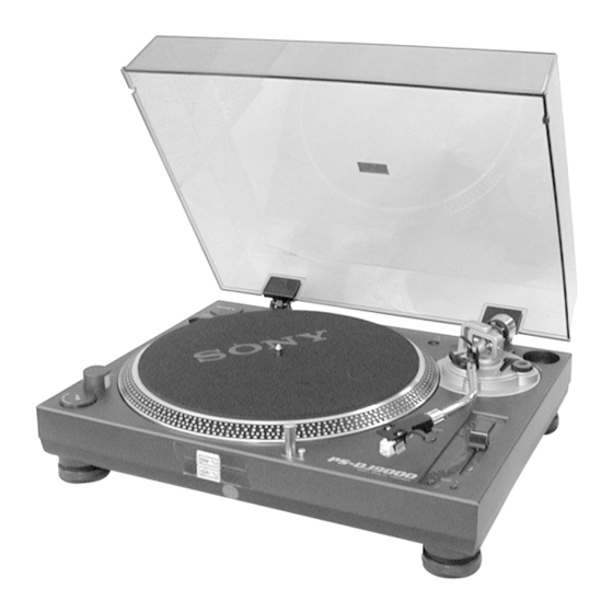 Sony PS-DJ9000 - Stereo Turntable System Manuals