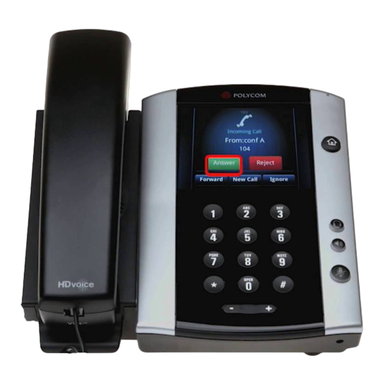 MIDCO POLYCOM VVX 500 QUICK START MANUAL Pdf Download | ManualsLib