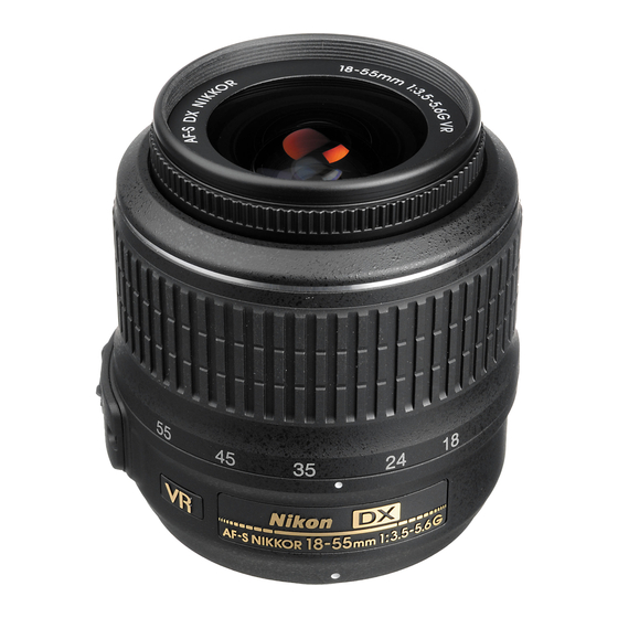 Nikon AF-S DX 18-55mm f/3.5-5.6G ED Instruction Manual