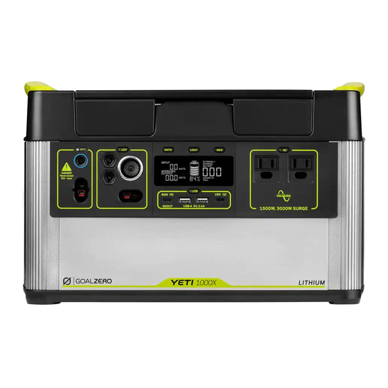 GOAL ZERO YETI 1000X USER MANUAL Pdf Download ManualsLib