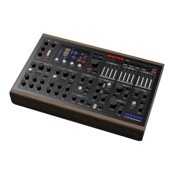User Manuals: Mayer MD900 Virtual Analog Synthesizer