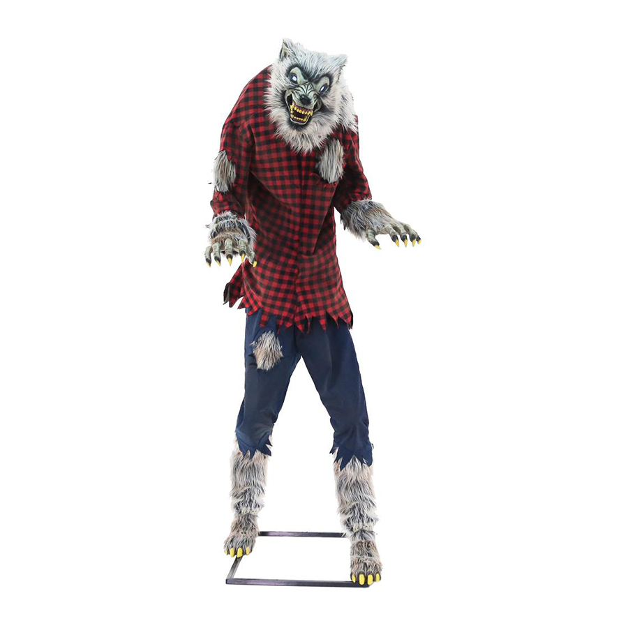 HOME ACCENTS HOLIDAY HOWLING WEREWOLF WITH LIFEEYES EASY ASSEMBLY AND