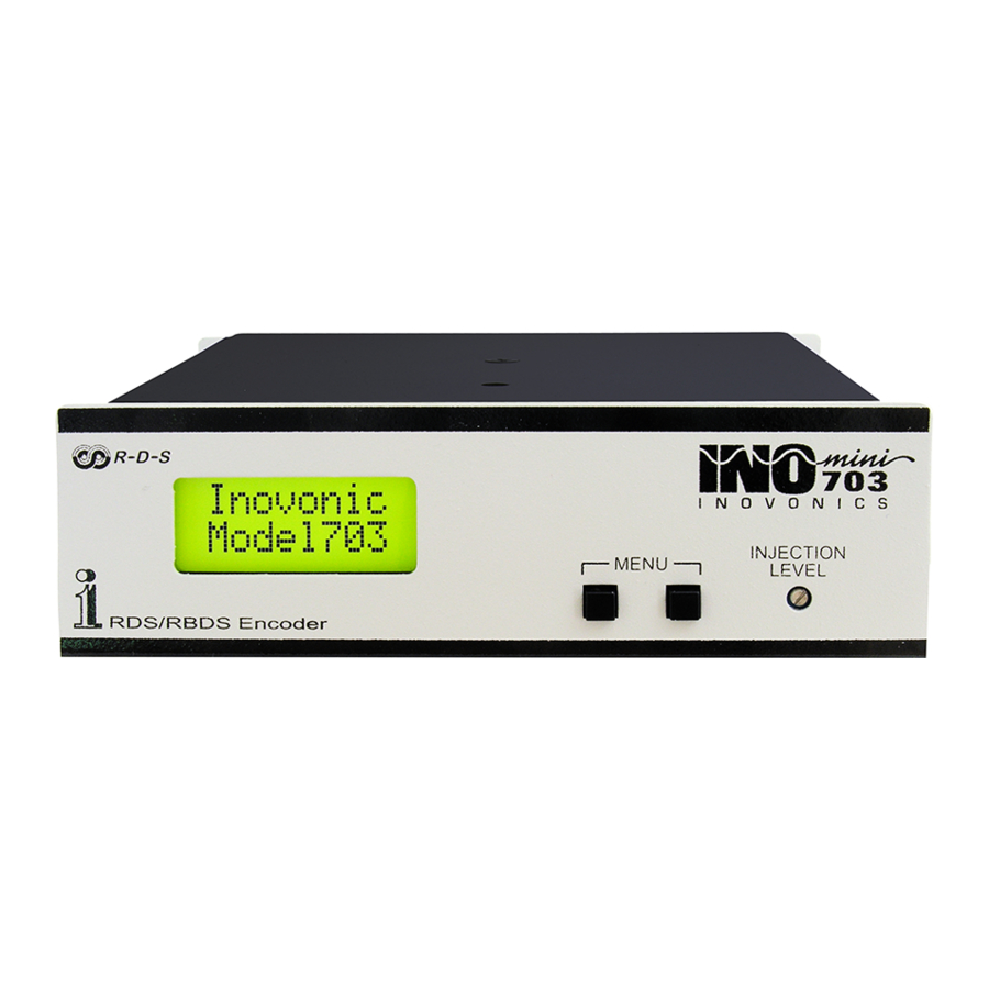 INOVONICS INOMINI 703 OPERATING AND MAINTENANCE INSTRUCTION MANUAL Pdf