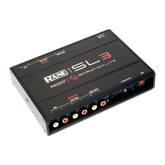 Rane SL 3 Operator's Manual