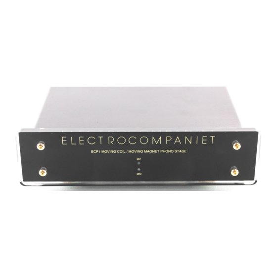 ELECTROCOMPANIET ECP1 MC Owner's Manual