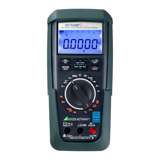 Gossen MetraWatt METRAHIT EXTRA Operating Instructions Manual