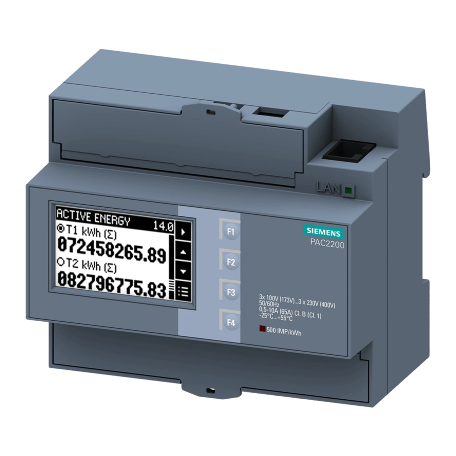 Siemens SENTRON PAC2200CLP Product Manual