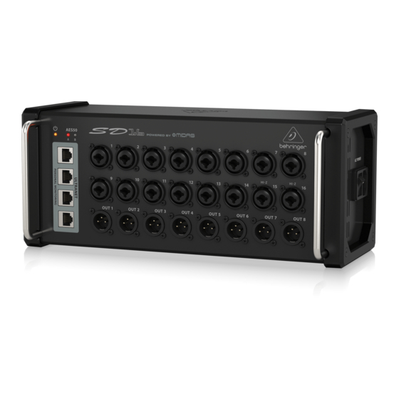 Behringer DIGITAL SNAKE SD16 Quick Start Manual