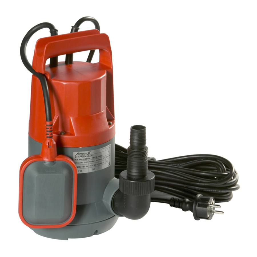 SALMSON PRIMA DRAIN INSTALLATION AND STARTING INSTRUCTIONS Pdf Download