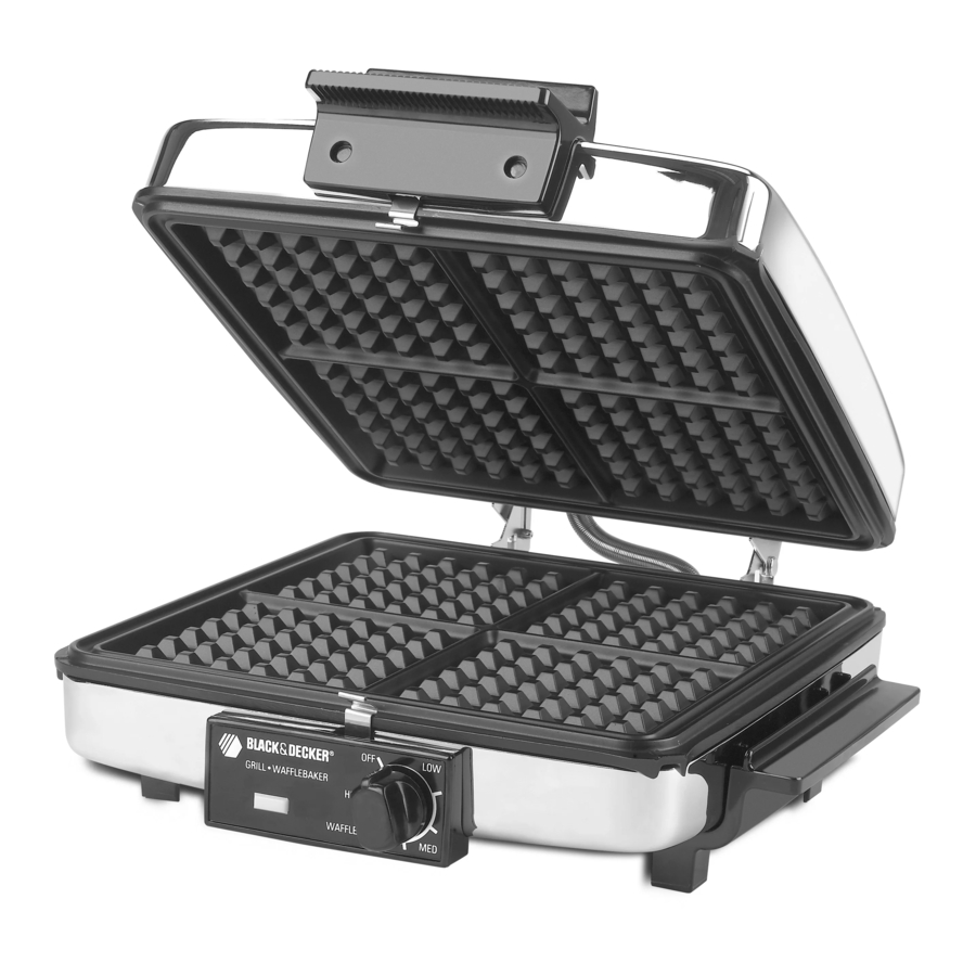 WAFFLE MAKER BLACK & DECKER WM2000S-LA 3 IN 1 GRILL SANDWICH MAKER