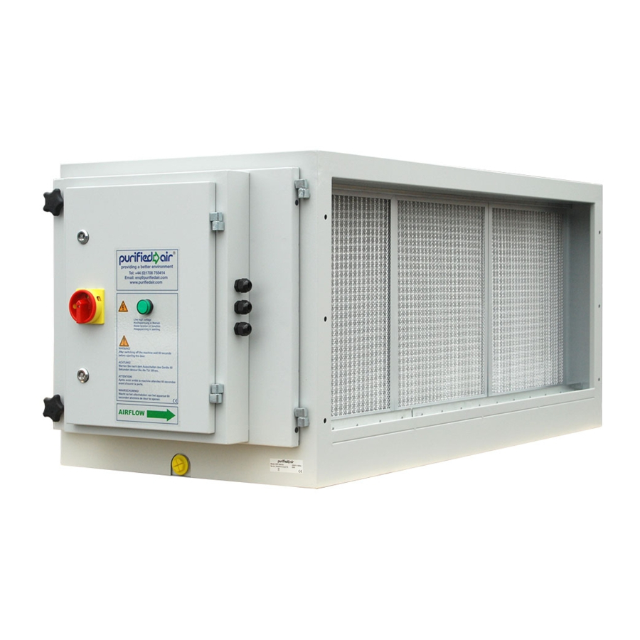 PURIFIED AIR ESP 1500 TECHNICAL AND OPERATIONS MANUAL Pdf Download