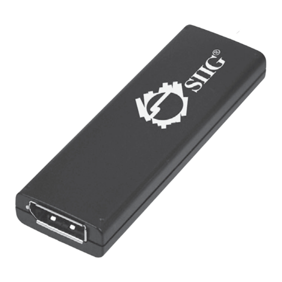 SIIG USB 3.0 to DisplayPort Adapter Quick Start Manual