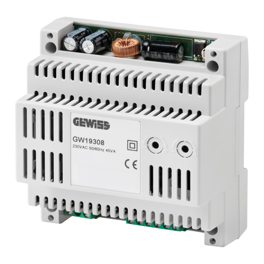 GEWISS CHORUS GW19308 INSTALLATION INSTRUCTIONS MANUAL Pdf Download ManualsLib