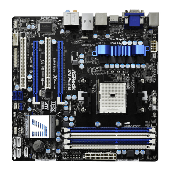 ASROCK A75 Pro4-M Quick Installation Manual