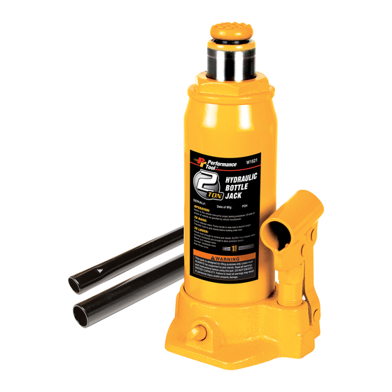 Performance Tool W1621 Bottle Jack Manuals