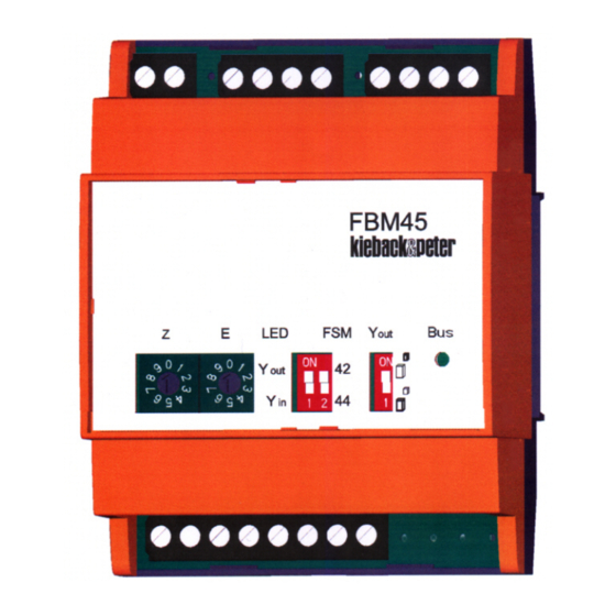 Kieback&Peter FBM45 Manual