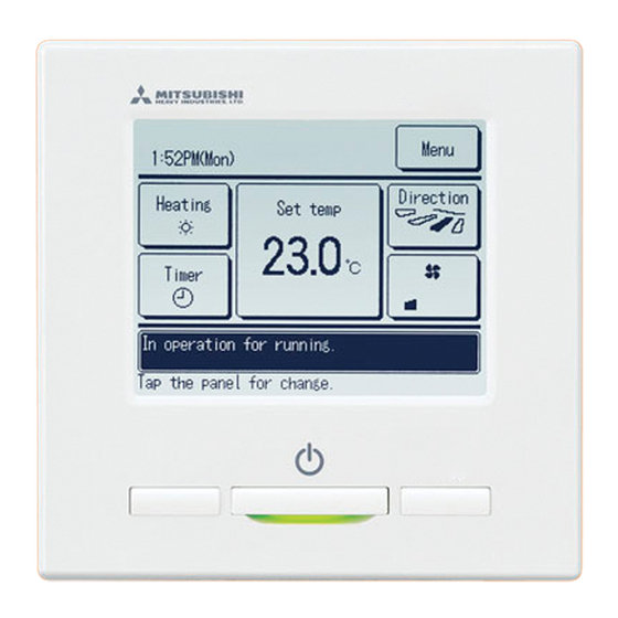 Mitsubishi Heavy Industries eco touch RC-EXC3A Quick Reference