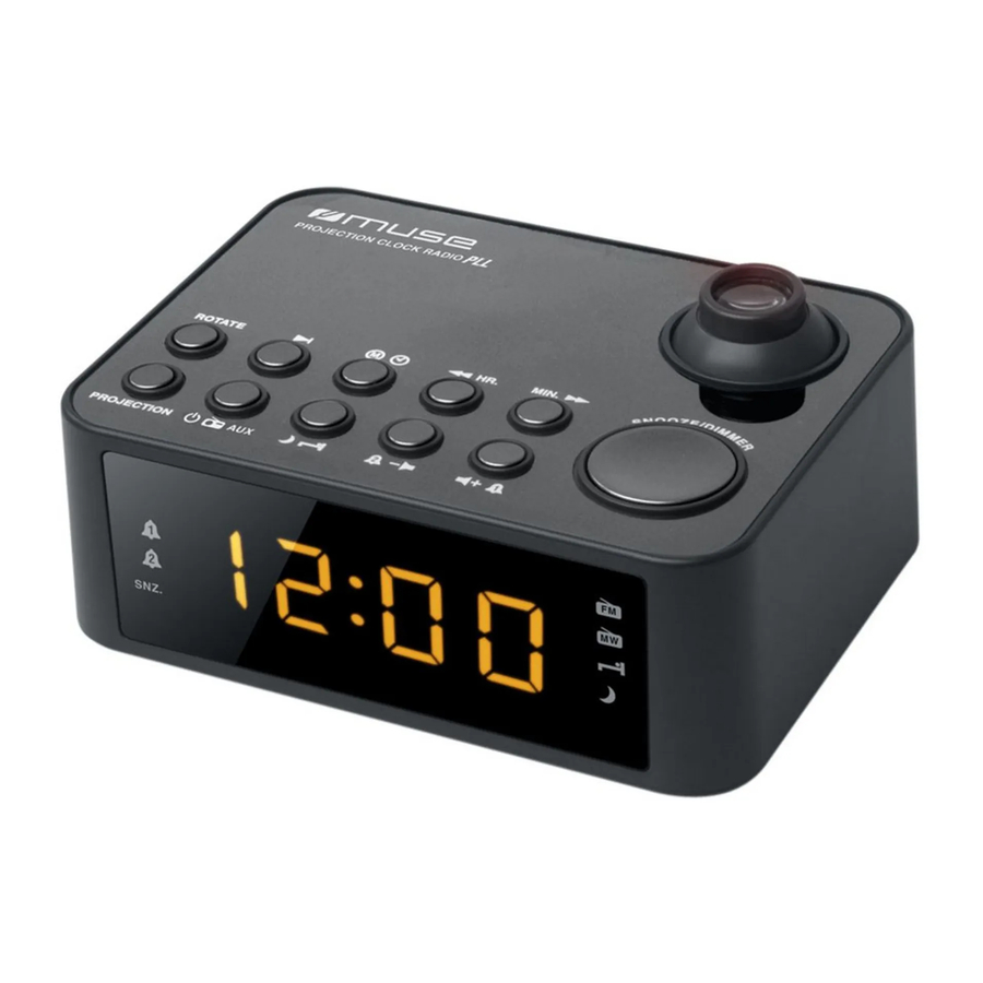 Muse M178 P, M178 PW Projection Clock Radio Manual ManualsLib
