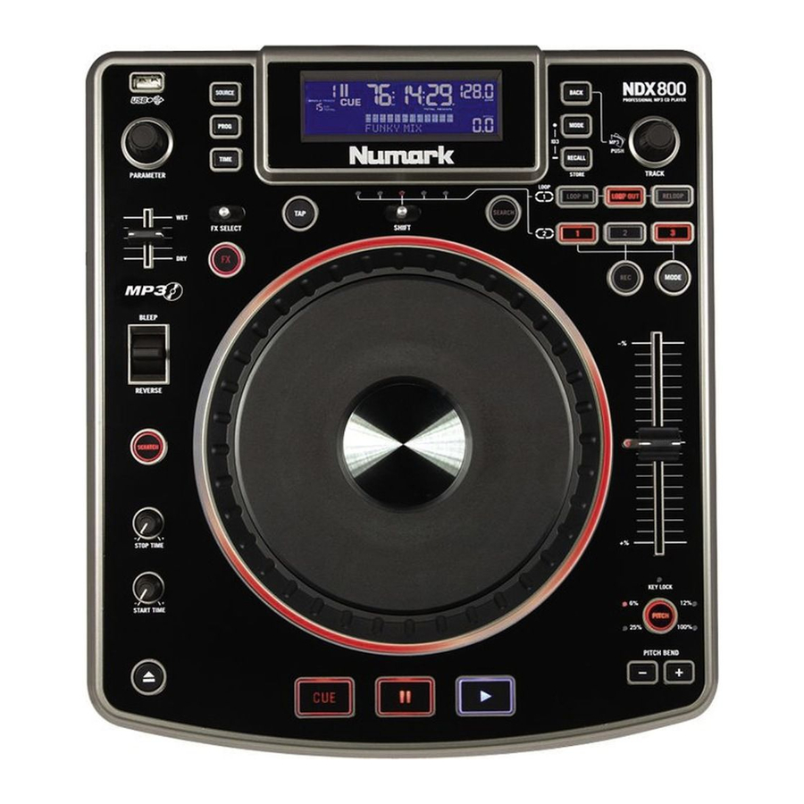 Numark NDX800 - Professional Software Controller Manual