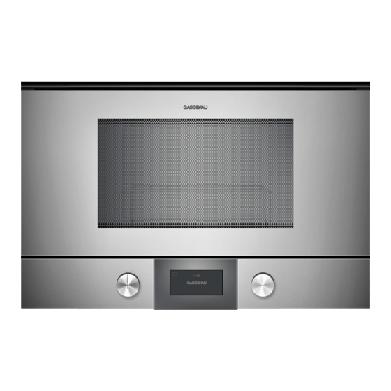 Gaggenau BMP224 User Manual And Installation Instructions