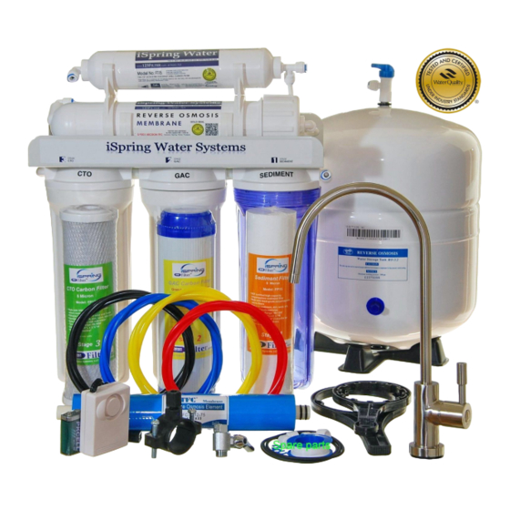 123Filter iSpring Reverse Osmosis Water Filtration Installation Instructions & Owner's Manual