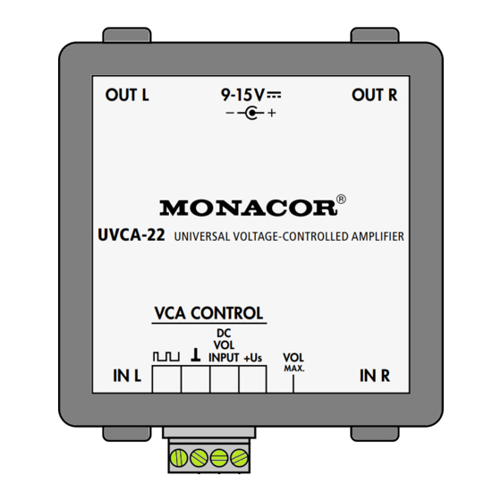 Monacor UVCA-22 Quick Manual