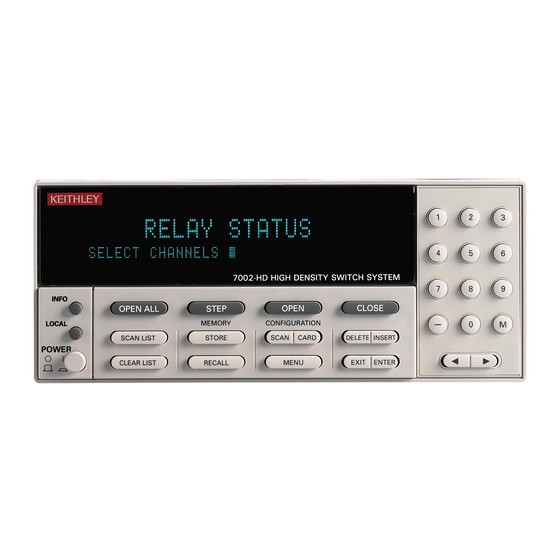 Keithley 7002 Quick Reference Manual