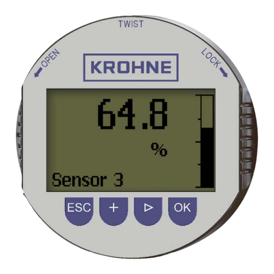 KROHNE Display and adjustment module for OPTISOUND sensors Operating Instructions Manual