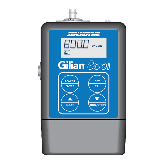 Sensidyne Gilian 800i Quick Start Manual