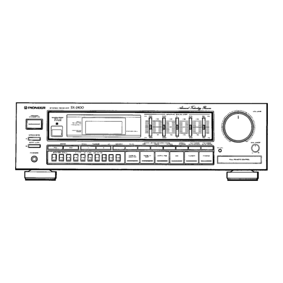 Pioneer SX-2900 Operating Instructions Manual