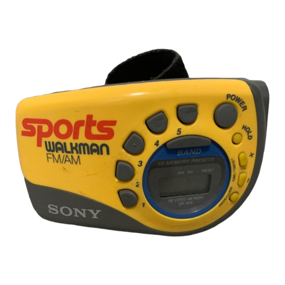 Sony SRF-M78 Operating Instructions